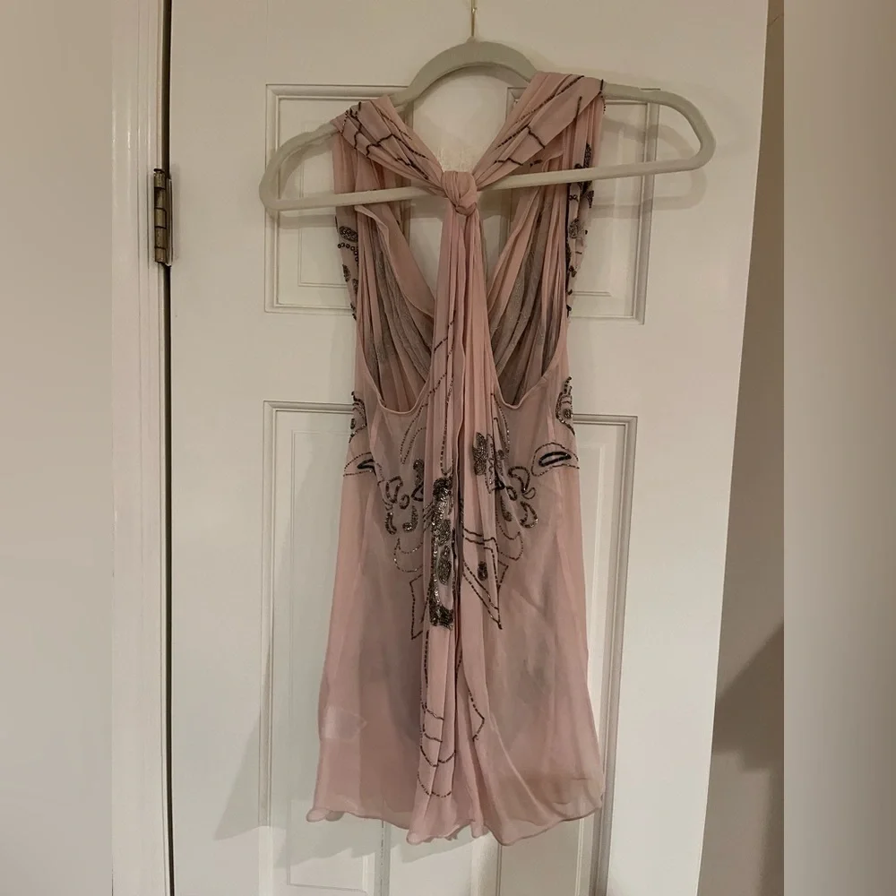 All Saints 100% silk sequined tank top - Picture 2 of 6
